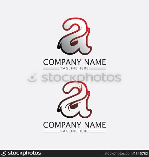 A Letter and font Logo Template vector icon illustration design