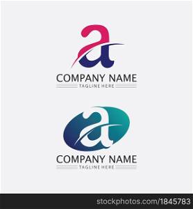 A Letter and font Logo Template vector icon illustration design