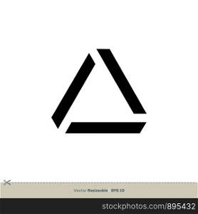 A Letter Black Triangle Logo Template