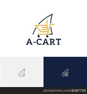 A Letter Cart Shopping Center Modern Simple Logo