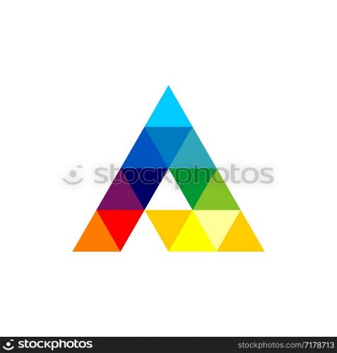 A Letter Colorful Triangle Logo Template Illustration Design. Vector EPS 10.