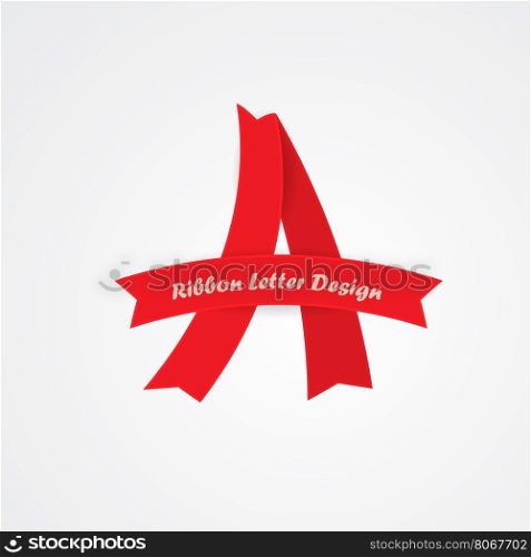 A letter design from red ribbon abstract vector illustration
