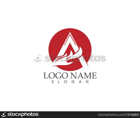 A letter fire logo template