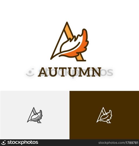 A Letter Leaf Autumn Fall Season Nature Business Logo