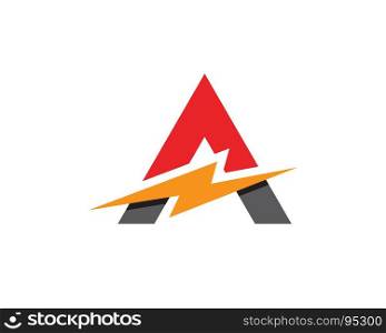 A Letter Lightning Logo Template. A Letter Lightning Logo Template vector icon illustration design