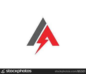 A Letter Lightning Logo Template. A Letter Lightning Logo Template vector icon illustration design