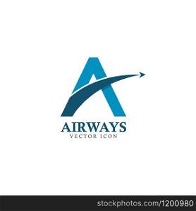 A Letter Logo, Airways Business Template Vector icon illustration design