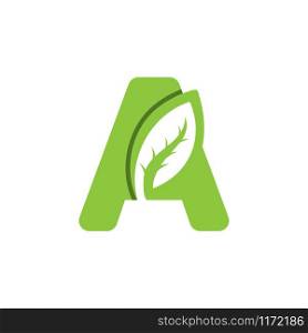 A Letter logo leaf concept template design
