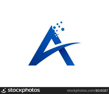 A Letter Pixel art design Logo Template