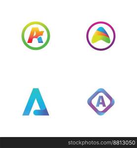 A Letter Template vector icon illustration design