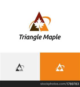 A Letter Triangle Maple Leaf Autumn Fall Season Nature Logo
