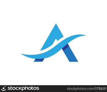 A Letter Water wave icon vector illustration design 