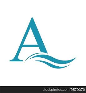A letter wave Logo Template vector illustration
