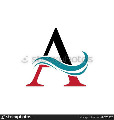 A letter wave Logo Template vector illustration