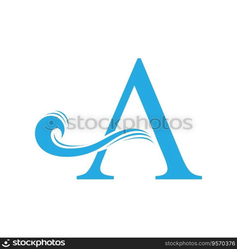 A letter wave Logo Template vector illustration