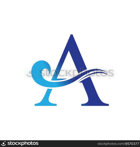 A letter wave Logo Template vector illustration