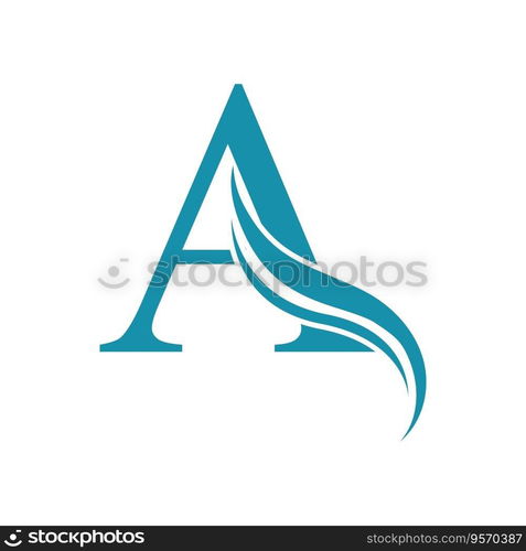 A letter wave Logo Template vector illustration