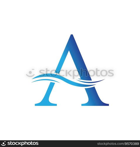 A letter wave Logo Template vector illustration