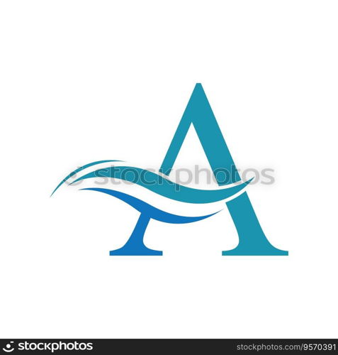 A letter wave Logo Template vector illustration