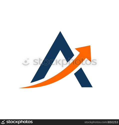 A Letter with Arrow Logo Template Illustration Design. Vector EPS 10.