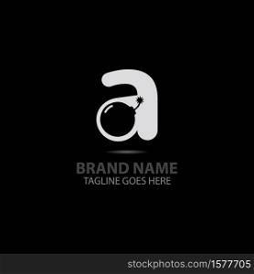 A letter With boom logo creative alphabet concept dsign
