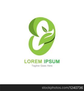 A Letter with leaf logo concept template design symbol