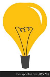 A light bulb with wire filament vector or color illustration