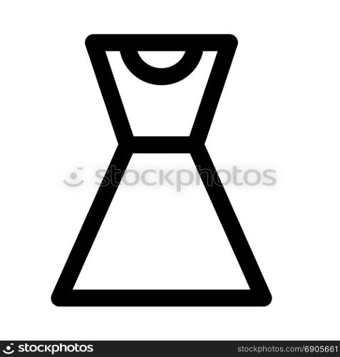 a-line dress, icon on isolated background