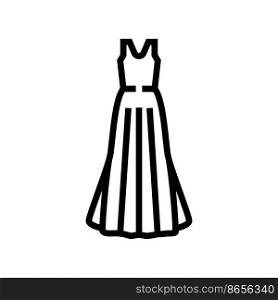 a line wedding dress line icon vector. a line wedding dress sign. isolated contour symbol black illustration. a line wedding dress line icon vector illustration