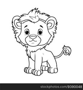 A little cute childish vector lion smiling. Vector illustration for coloring book. A little cute childish vector lion smiling. Vector illustration for coloring book.
