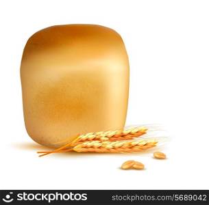 A loaf of bread with grain. Vector.