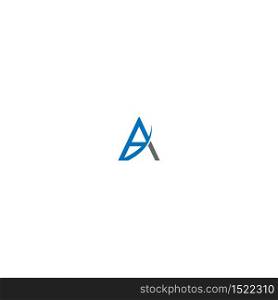 A logo letter design concept in black and blue color