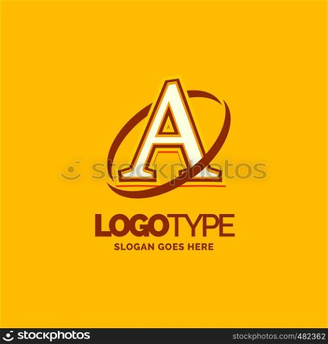 A Logo Template. Yellow Background Circle Brand Name template Place for Tagline. Creative Logo Design