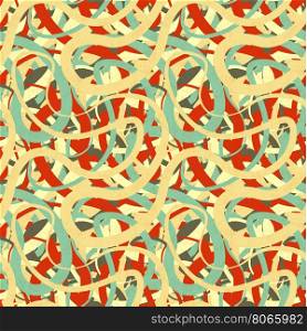 A lot of lines in retro colours, abstract seamless pattern