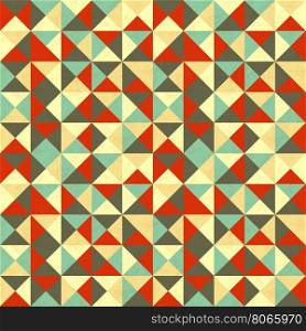 A lot of triangles in retro colours, abstract seamless pattern