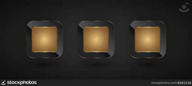 A Luxury and Premium button, banner vector illustration design, golden Abstract background with golden rectangle premium shapes banner