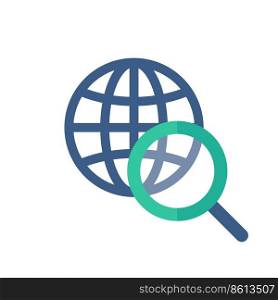A magnifying glass for searching the Internet.