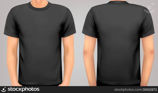 A male body with a black shirt on. Vector.