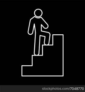 A man climbing stairs icon .
