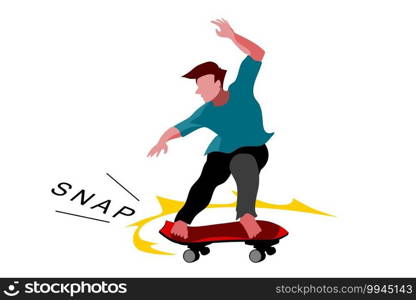 A man is playing a snap on surf skateboard he action look like a surfer. The surf skateboard is surf simulation to play on land.