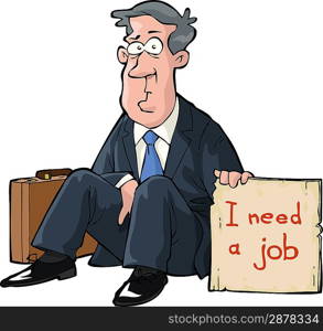 A man needs a job vector illustration