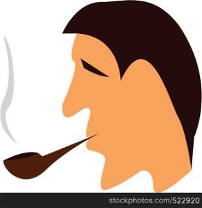 A man who is smoking pipe vector color drawing or illustration