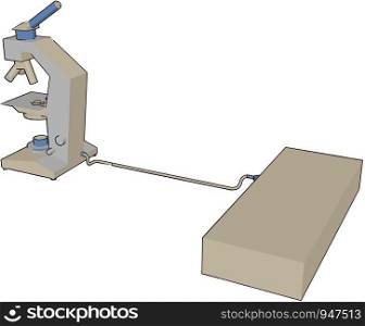 A microscope is an instrument used to see objects that are too small to be seen by the naked eye vector color drawing or illustration