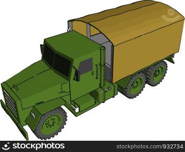 A military vehicle that includes all land combat and transportation vehicles specially designed for military forces vector color drawing or illustration