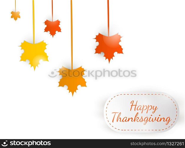 A mock-up for a greeting Thanksgiving cards, decorated with maple leaves.. A mock-up for a greeting Thanksgiving cards, decorated with maple leaves