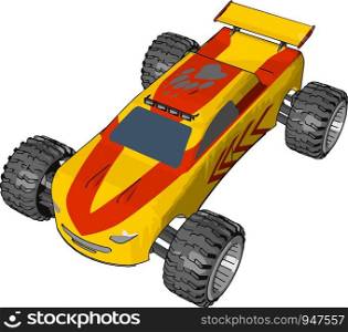 A model vehicle or toy vehicle is a miniature representation of an automobile vector color drawing or illustration