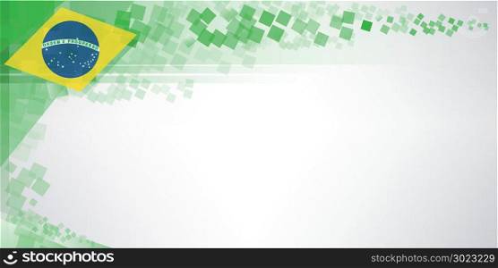 A modern banner with a flag of Brazil. An Ideal background for a greeting card