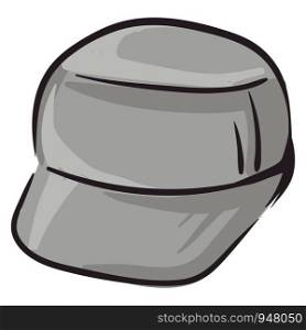 A modern stylish cap in grey colour which is plain , vector, color drawing or illustration.