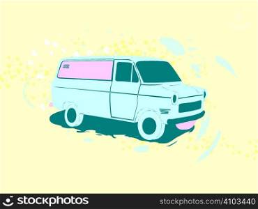 A modern twist on an old fashioned van in pastel colours