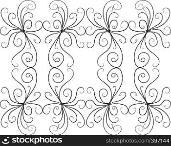 A monochromatic two dimensional line art of several curves vector color drawing or illustration